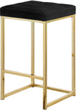 Nicola Velvet Contemporary Stool Set of 2 - Elegant Design with Tufted Cushion for Ultimate Comfort