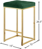 Nicola Velvet Contemporary Stool Set of 2 - Elegant Design with Tufted Cushion for Ultimate Comfort