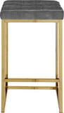 Nicola Velvet Contemporary Stool Set of 2 - Elegant Design with Tufted Cushion for Ultimate Comfort