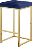 Nicola Velvet Contemporary Stool Set of 2 - Elegant Design with Tufted Cushion for Ultimate Comfort