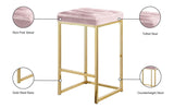 Nicola Velvet Contemporary Stool Set of 2 - Elegant Design with Tufted Cushion for Ultimate Comfort
