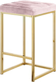 Nicola Velvet Contemporary Stool Set of 2 - Elegant Design with Tufted Cushion for Ultimate Comfort