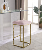 Nicola Velvet Contemporary Stool Set of 2 - Elegant Design with Tufted Cushion for Ultimate Comfort