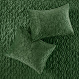 Velvet 3-Piece Quilt Set, Green