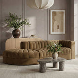 Rummi - Velvet Performance Fabric Upholstered 3 Piece Modular Sectional