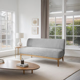 72" Sectional Sofa Comfy Couch For Living Room, Light Grey *