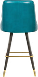 Portnoy Elegant Faux Leather Counter/Bar Stool Set with Button Tufting and Gold Accents, 2-Pack