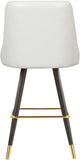 Portnoy Elegant Faux Leather Counter/Bar Stool Set with Button Tufting and Gold Accents, 2-Pack