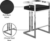 Ezra Velvet Counter Stool Set of 2 - Modern Design with Chrome Base for Stylish Home Bar Decor