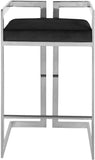 Ezra Velvet Counter Stool Set of 2 - Modern Design with Chrome Base for Stylish Home Bar Decor