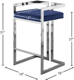 Ezra Velvet Counter Stool Set of 2 - Modern Design with Chrome Base for Stylish Home Bar Decor