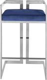 Ezra Velvet Counter Stool Set of 2 - Modern Design with Chrome Base for Stylish Home Bar Decor