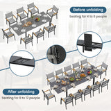 8-Person All-Aluminum Patio Dining Set, Extendable Table