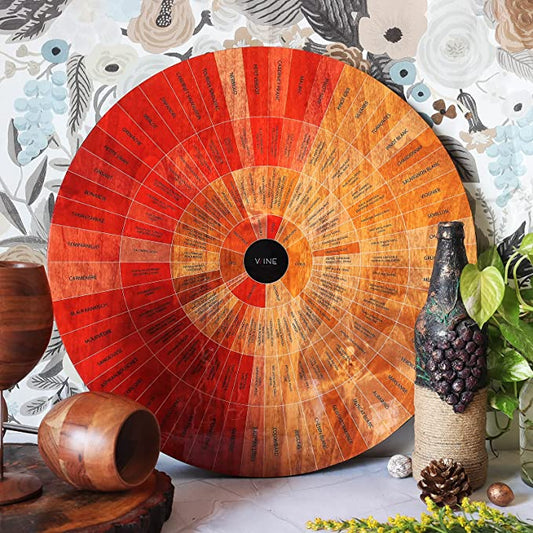 Wine Wheel Handcrafted Wood (Matte)