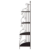Poppy 74-inch 4-shelf Corner Bookshelf Copper and Cappuccino