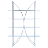 Larson 73-inch 4-shelf Glass Bookshelf Chrome