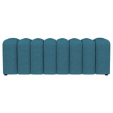 Summer Fabric Upholstered Tufted Accent Bench Peacock Blue