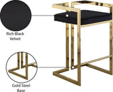 Ezra Velvet Counter Stool Set of 2 - Modern Design with Chrome Base for Stylish Home Bar Decor