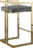 Ezra Velvet Counter Stool Set of 2 - Modern Design with Chrome Base for Stylish Home Bar Decor