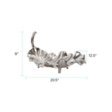 Calathea Leaf Polished Silver Sculpture- Small