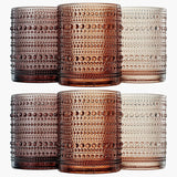 Hobnail Drinking Glasses, Venus Colors Beaded Tumbler | Set of 6