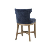 Curved Back Swivel Counter Stool Barstool, Navy Blue *