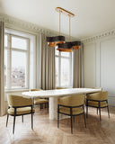 Grand Lotus Oval Black Chandelier