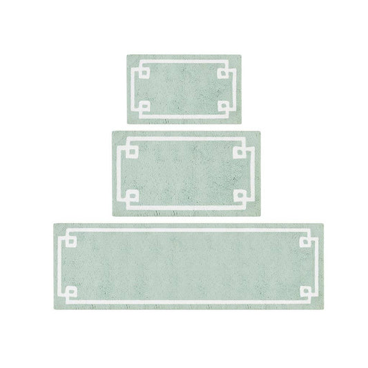 Wholesale High Pile Bordered Bathroom Rug, Seafoam Green