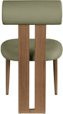 Dario Vegan Leather Dining Chairs - Set of 2, Contemporary Comfort with Stylish Walnut Frame