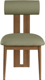 Dario Vegan Leather Dining Chairs - Set of 2, Contemporary Comfort with Stylish Walnut Frame