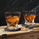 Whiskey and Spirits Gifts for Men Dad Luxurious Twist Glasses (Bullets)