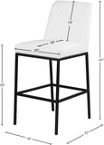Bryce Contemporary Dining Stool Set - Stylish Quilted Design with Comfort & Sturdy Metal Support