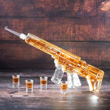 AR15 Whiskey Decanter and Glass Set - 22oz & 4 1oz Shot Glasses