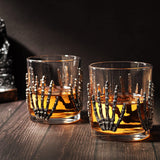 The Wine Savant Skeleton Hand Wine Glass Set of 2
