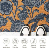 Blue Floral Coir Doormat - 17”x30”