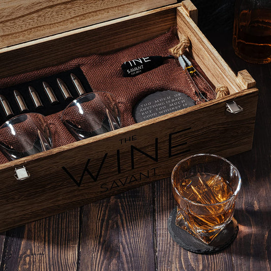 Whiskey and Spirits Gifts for Men Dad Luxurious Twist Glasses (Bullets)
