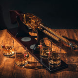 Shotgun Rifle Wine & Whiskey Decanter Set 20oz with Bullet Glasses