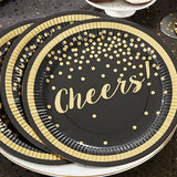 Gold Foil Cheers Party Paper Plates Set of 8
