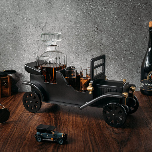 Old Fashioned Car Whiskey Decanter Set