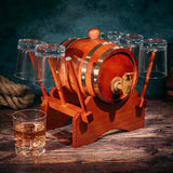 Barrel Decanter with 6 Whiskey Glasses by The Wine Savant