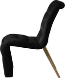 Curve Velvet Dining Chair Set - Modern Elegance with Gold Iron Legs and Luxurious Button Tufting