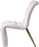 Curve Velvet Dining Chair Set - Modern Elegance with Gold Iron Legs and Luxurious Button Tufting