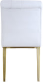 Curve Faux Leather Dining Chairs - Set of 2, Modern Elegance with Gold Legs & Button Tufting