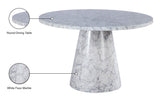 Omni Contemporary 48-Inch Round Dining Table with Realistic Faux Marble Finish for Modern Homes