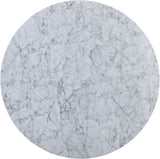 Omni Contemporary 48-Inch Round Dining Table with Realistic Faux Marble Finish for Modern Homes