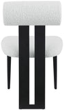 Dario Dining Chairs - Set of 2 Contemporary Boucle Upholstered Chairs with Stylish Black Frames