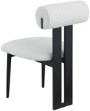 Dario Dining Chairs - Set of 2 Contemporary Boucle Upholstered Chairs with Stylish Black Frames