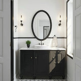 Varsha Oval Glossy Black Mirror