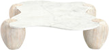 Liona - Marble And Acacia Wood Coffee Table