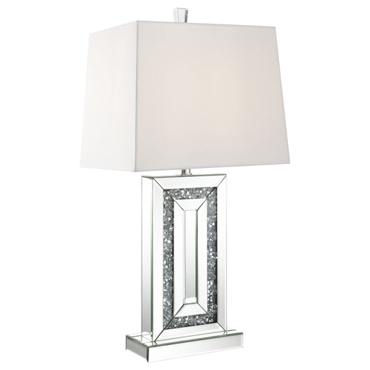 Ayelet 30-inch Tapered Shade Mirrored Table Lamp Silver
